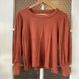 Orange Madewell scoop neck sweater